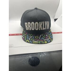 Brooklyn Hat Co., Baseball Cap, Black w/ Multi-color Bill, One Size